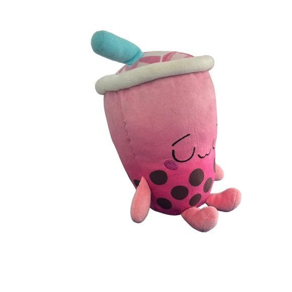 Funko Pink Bubble Tea Blue Straw Sleepy Plush Stuffed Gamestop Exclusive 2021 - Picture 4 of 10